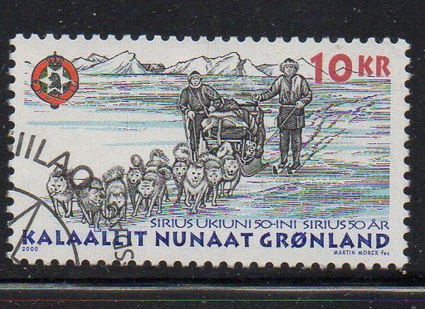 Greenland Sc 362 2000 Dog Sled Patrol stamp used