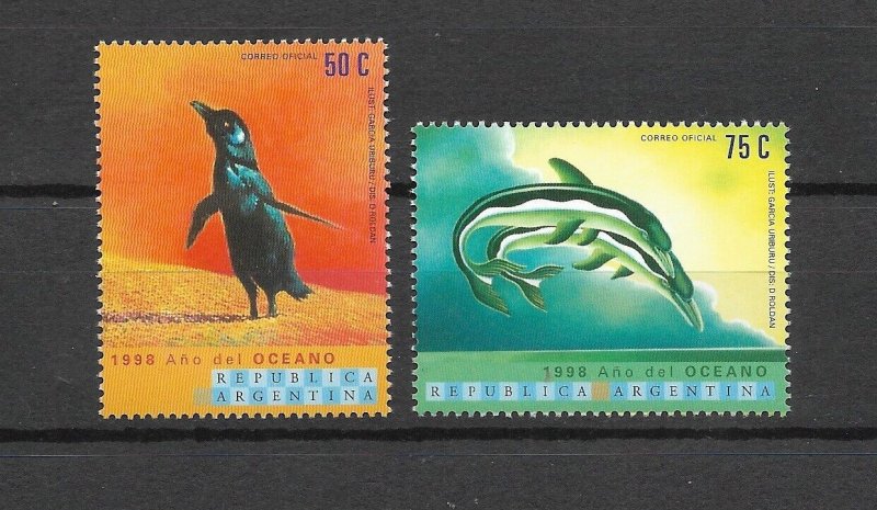 ARGENTINA 1999 INTERNATIONAL YEAR OF THE OCEAN FAUNA MARINE LIFE PENGUINS SET