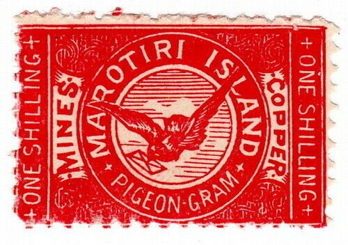 (I.B) New Zealand Cinderella : Marotiri Island (Copper Mines) Pigeon Post 1/-