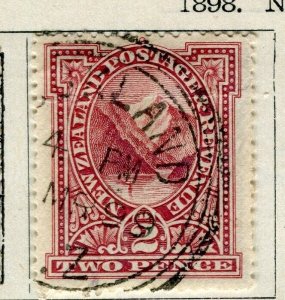 NEW ZEALAND; 1898 early classic pictorial issue used 2d. value