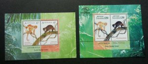 *FREE SHIP Indonesia - Australia Joint Issue Cuscus 1996 Monkey (ms pair) MNH