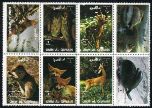 Umm Al Quwain - Wildlife sht of 8, MNG Bin $4.00