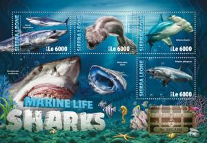 SIERRA LEONE 2016 SHEET SHARKS MARINE LIFE srl16306a