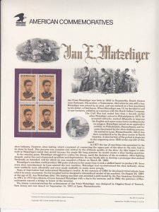 US CP374 Jan Matzeliger 2567 Commemorative Panel MNH VF