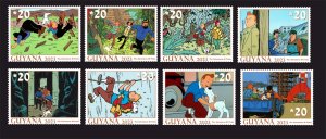 Stamps. The Adventures of Tintin 2023 year , 8 stamps perforated NEW