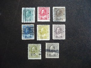 Stamps - Canada -Scott#104,106,108,111,113,116,119,120-Used Part Set of 8 Stamps