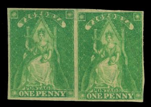 Australia - VICTORIA - 1856 Victoria  1sh green  Sc# 29 mint MH XF looking PAIR