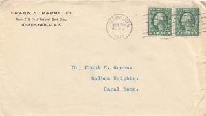 United States Nebraska Omaha 1915 machine  1c Washington Franklin (2) to Cana...