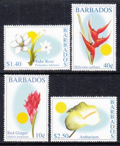 Barbados 1028-1031 Flowers MNH VF