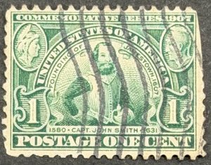 USA, 1907, SC#328, Captain John Smith, Used, VG