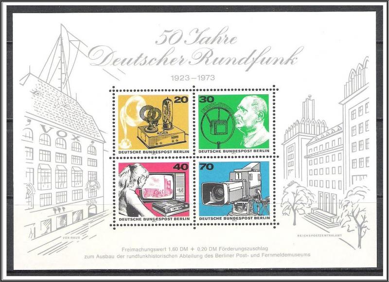 Germany Berlin #9N343 Broadcasting Souvenir Sheet MNH