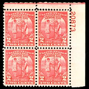 US #717 PLATE BLOCK, VF mint never hinged, post office fresh, super nice!