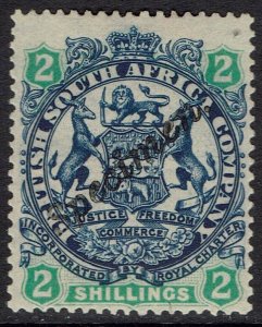 RHODESIA 1896 ARMS SPECIMEN 2/-