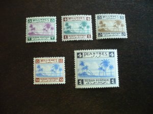 Stamps - Sudan - Scott# 65-67,69,73 - Mint Hinged Part Set of 5 Stamps