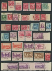 USA Plate # Single Collection - 129 Different Mint/Unused - See scans