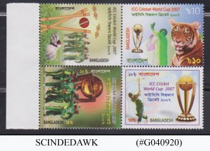 BANGLADESH - 2009 ICC CRICKET WORLD CUP 4V BLK SE-TENANT - MINT NH