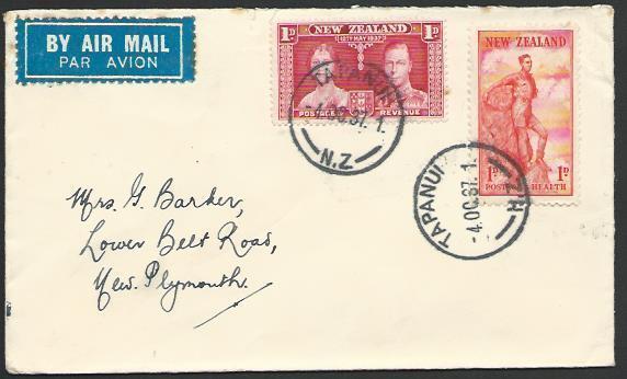 NEW ZEALAND 1937 Internal airmail cover, nice franking, Health.............53169