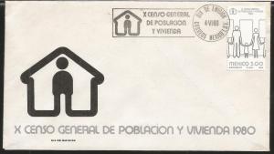 J) 1980 MEXICO, X GENERAL CENSUS OF POPULATION AND HOUSING, SET OF 5 FDC