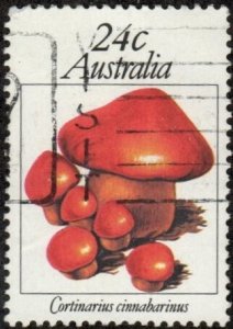 Australia 806 - Used - 24c Cinnabar Webcap Mushroom (1981) (cv $0.40) +