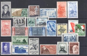 1952-1955 Super Offer, Italy Republic, new stamps, full annates - Ordinary Mail