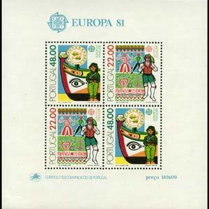 PORTUGAL 1981 - Scott# 1507a S/S Europa-Folk NH