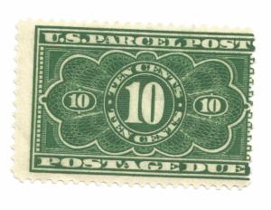 Scott #JQ4 10 cent Green Postage Due 1913