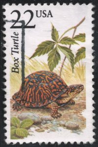 SC#2326 22¢ North American Wildlife: Box Turtle (1987) Used
