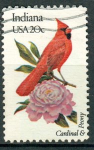 1966 Indiana Birds and Flowers used single - perf 10.5 x 11