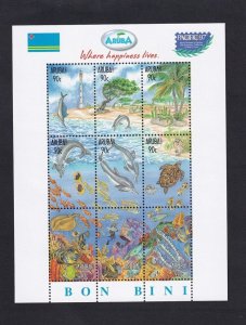 Aruba  #150   MNH  1997  sheet marine life