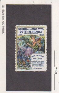 France WWI Union des Societes de Tir de France Stamps  Poster Stamp Flow