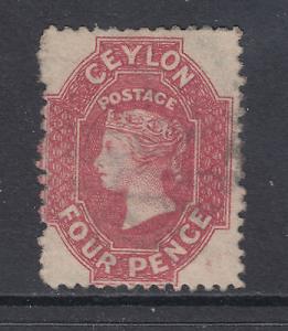 Ceylon Sc 50b used 1863 4p rose Queen Victoria, Watermark...