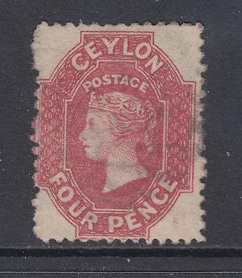 Ceylon Sc 50b used 1863 4p rose Queen Victoria, Watermark...