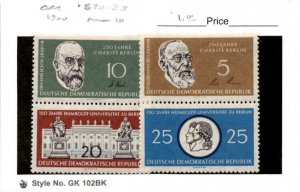 Germany - DDR, Postage Stamp, #520-523 Mint LH, 1960 Humboldt University (AC)