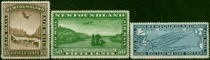 Newfoundland 1931 Air No Wmk Set of 3 SG192-194 Fine & Fresh MM