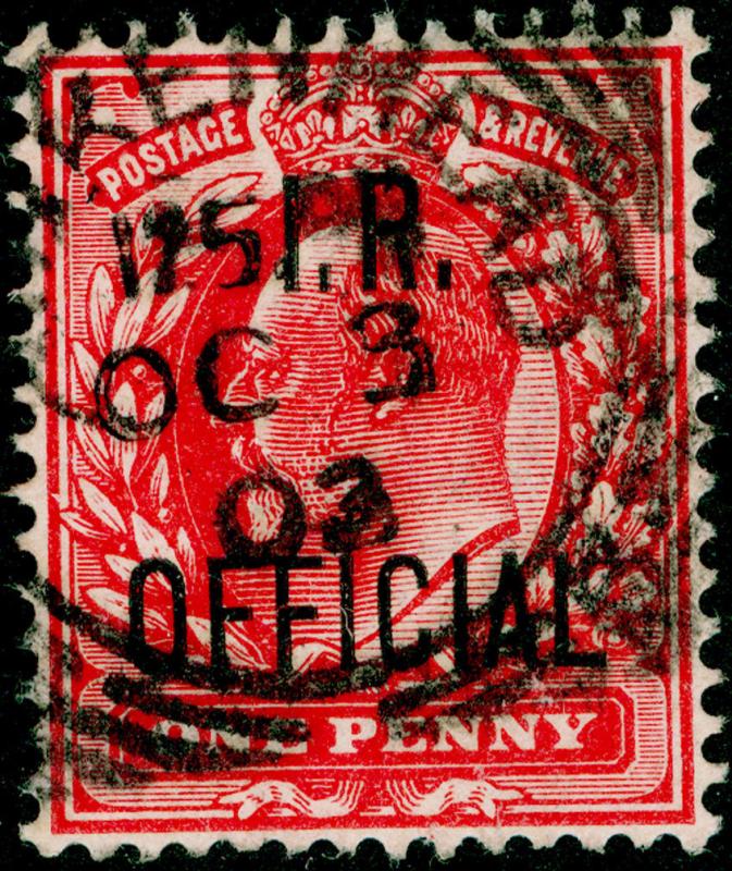 SG O21, 1d scarlet, FINE USED, CDS. 