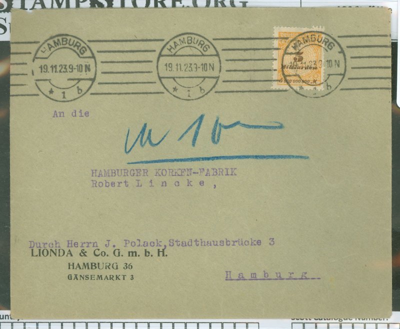 Germany  19-11-23 - last day of rate - domestic letter - 5 million marks