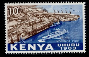 KENYA QEII SG13, 10s brown & deep blue, NH MINT.