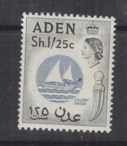 ADEN, 1956 QE 1s.25 Blue & Black, lhm.