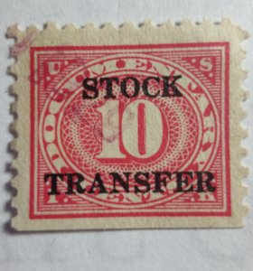 SCOTT #RD5 USED TEN CENT STOCK TRANSFER INTERNAL REVENUE DOCUMENTARY