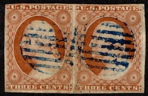 MALACK 10 F/VF, Pair, nice pair, blue cancel, small ..MORE.. b3476