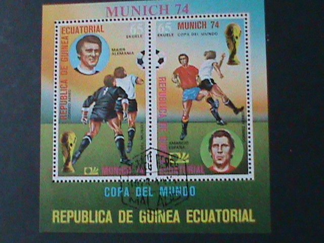 EQUARTORIAL GUINEA- WORLD CUP SOCCER-MUNICH'74-CTO -IMPERF-S/S VERY FINE