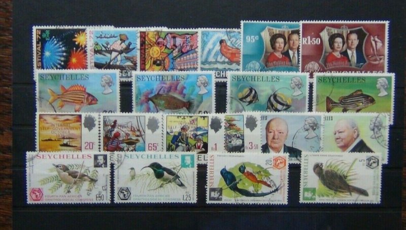 Seychelles 1972 1976 Festival RSW Fish Churchill Government Birds Used