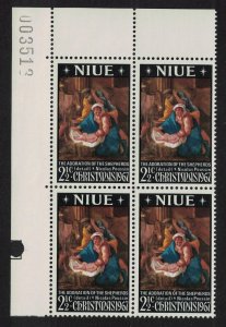 Niue Christmas Corner Block of 4 1967 MNH SC#120 SG#139