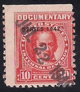 #R342 10 cents Crawford 1942 Documentary Stamp used AVG