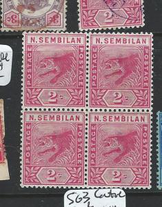 MALAYA NEGRI SEMBILAN (PP1105B) TIGER 2C SG 3 BL OF 4  MNH 