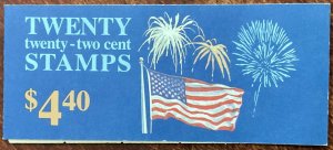 US #BK156 MNH Booklet of 20 No P# Flag & Fireworks SCV $9.00 L42