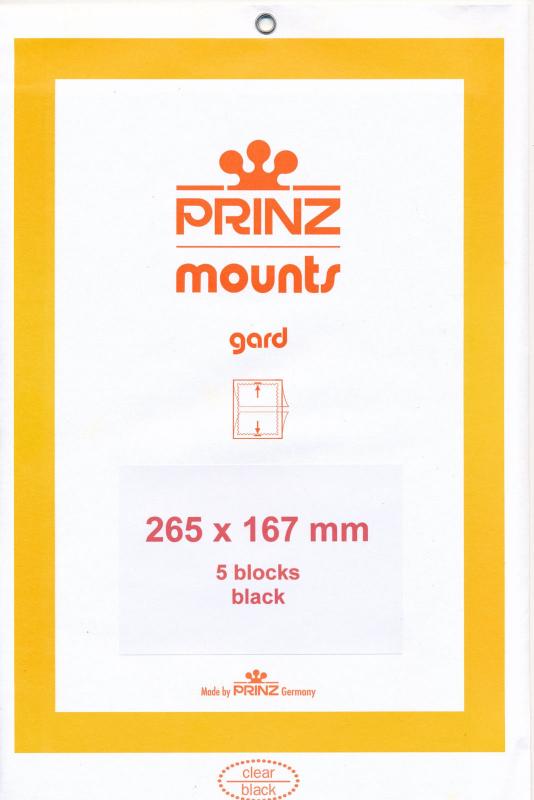 Prinz SCOTT Stamp Mount 167/265 BLACK Background Pack of 5