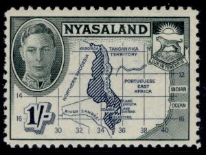 NYASALAND PROTECTORATE GVI SG152, 1s indigo & deep green, NH MINT.