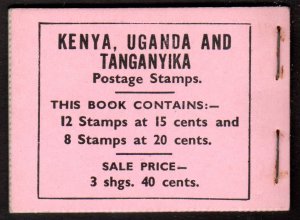 Kenya Uganda Tanganyika 1938, 3sh 40c booklet stapled r.