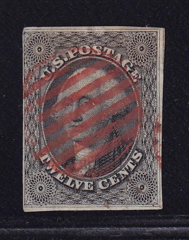 17 F-VF used neat red cancel with nice color cv $ 280 ! see pic !